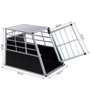 Gabbia Box per Trasporto Cani Lega d'alluminio Nero argento 65x91x69 cm -3