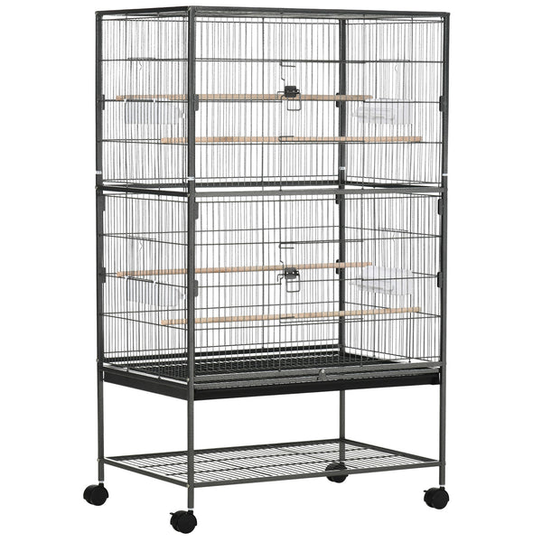 Cage à Oiseaux Volière 78x52x132 cm en Acier Gris Foncé acquista