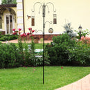 Mangiatoia per Uccelli da Giardino 58x58x226 cm in Acciaio Nero-2