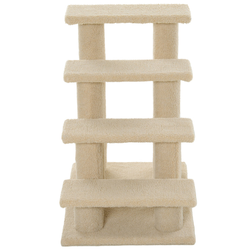 Scaletta per Animali Domestici 4 Gradini 63,5x43x60 cm  Beige-4