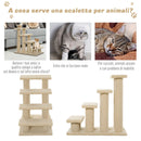 Scaletta per Animali Domestici 4 Gradini 63,5x43x60 cm  Beige-6