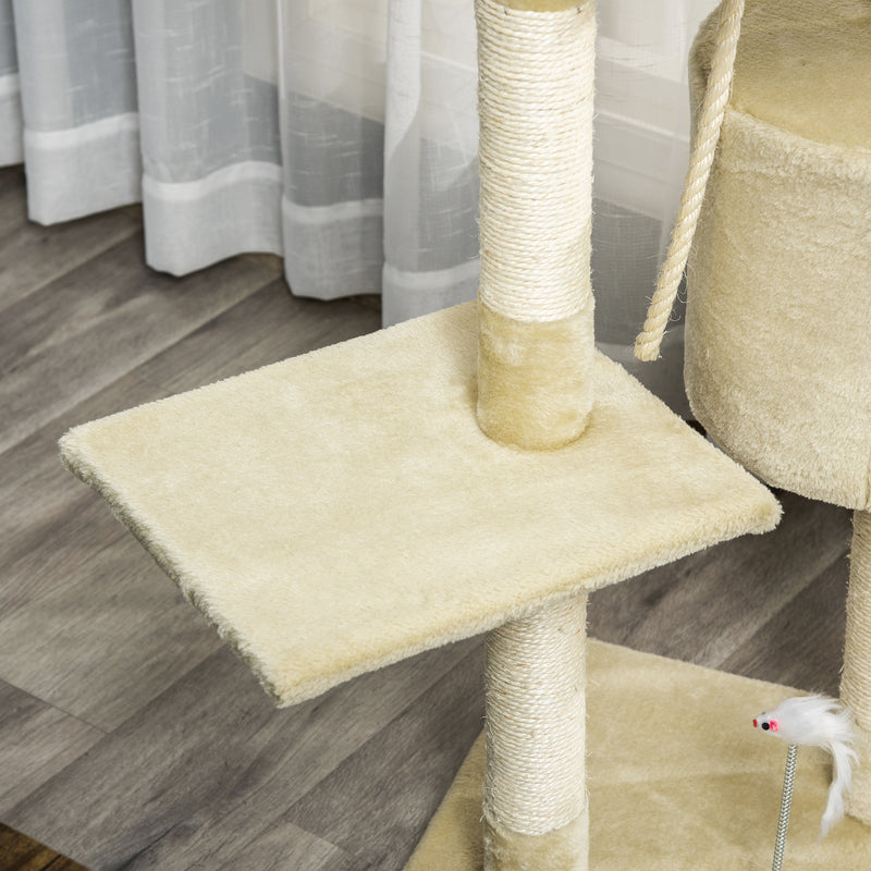 Albero Tiragraffi per Gatto beige 75x40x112 cm -9