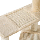 Albero Tiragraffi per Gatti 50x50x100 cm in Sisal e Peluche Beige-8