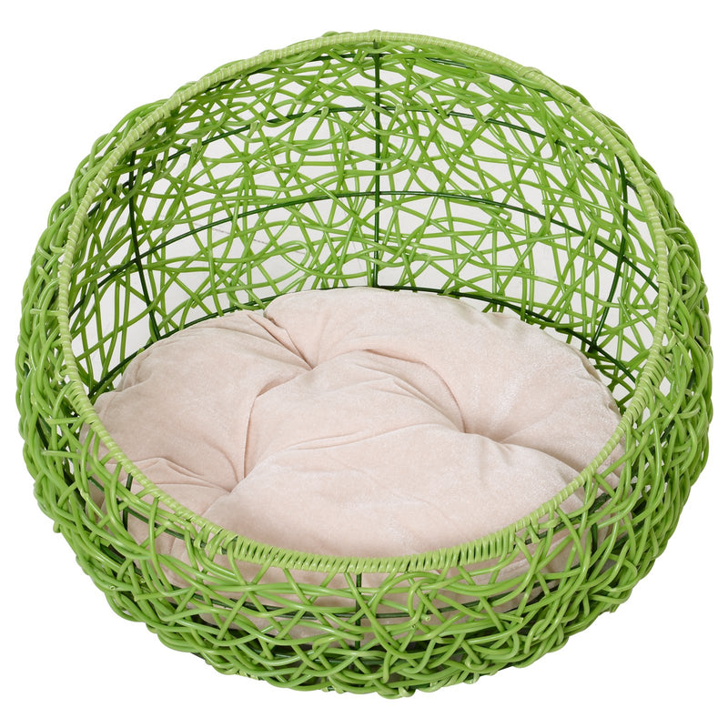 Cuccia in PVC Effetto Polyrattan per Gatti Ø56x35 con Cuscino cm  MrMeow-3