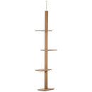 Albero Tiragraffi per Gatti 43x27x228-260 cm con Fissaggi oa Soffitto Marrone-1