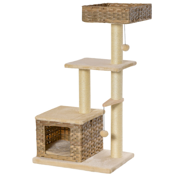 prezzo Arbre à chat pour chat 60x40x109 cm avec niche en corde beige