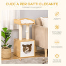 Cuccia per Gatti 35x35x81 cm in Rattan con Cuscini Bianco e Crema-4