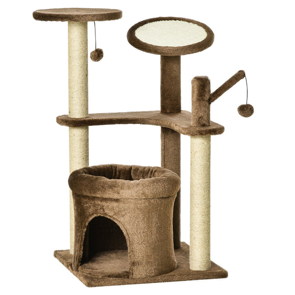 acquista Griffoir pour Chats 48x48x87 cm en Corde de Sisal Rembourrage en Peluche Café