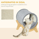 Cuccia per Gatti 41x40x47 cm a Tunnel con Tiragraffi Grigio-5