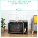 Mobile Lettiera per Gatti 83x51x55 cm in Legno e Acciaio Nera-6