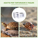 Terrario per Tartarughe d'Acqua 47x28x25 cm 2 Piattaforme Apribili Bianco-8