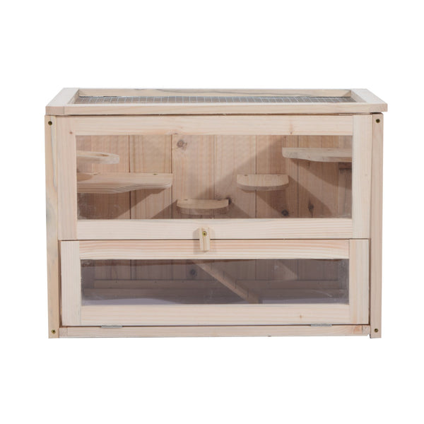 Cage pour Hamsters et Petits Rongeurs en Bois de Sapin 60x35x42 cm prezzo