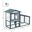 Gabbia per Conigli in Legno di Abete 140x65x100 cm -3