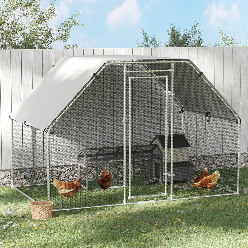 Pollaio Gabbia per Galline da Esterno 280x193,5x195 cm in Metallo-2