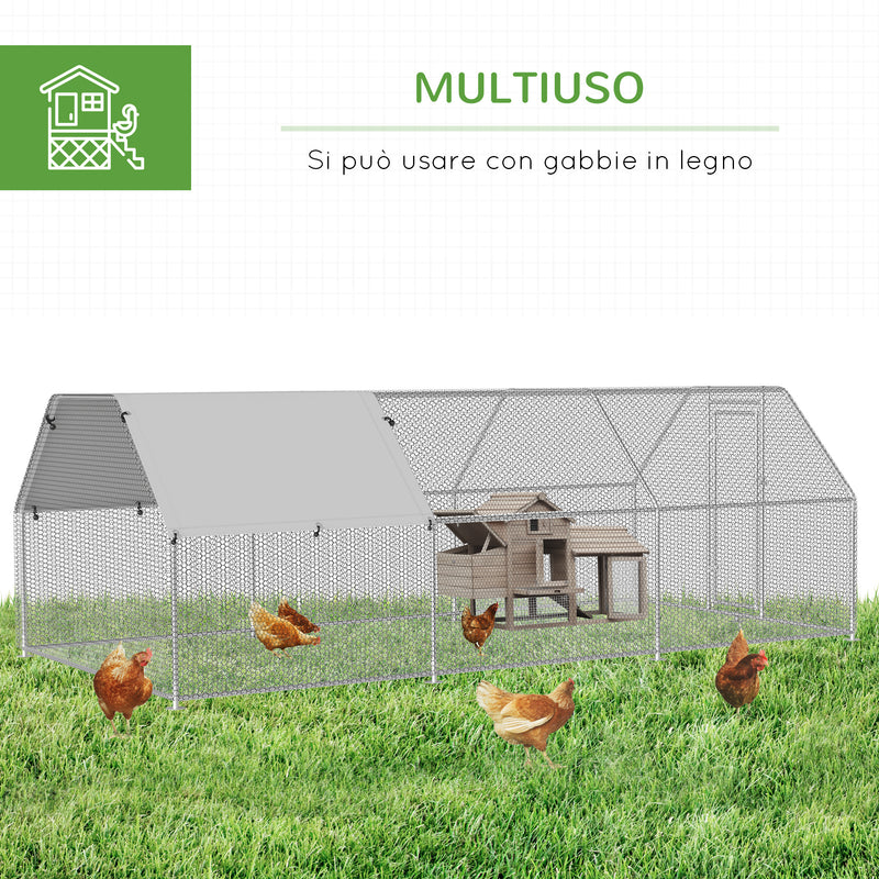 Pollaio Gabbia per Galline da Esterno 280x570x195 cm in Metallo -5