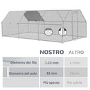 Pollaio Gabbia per Galline da Esterno 280x570x195 cm in Metallo -8