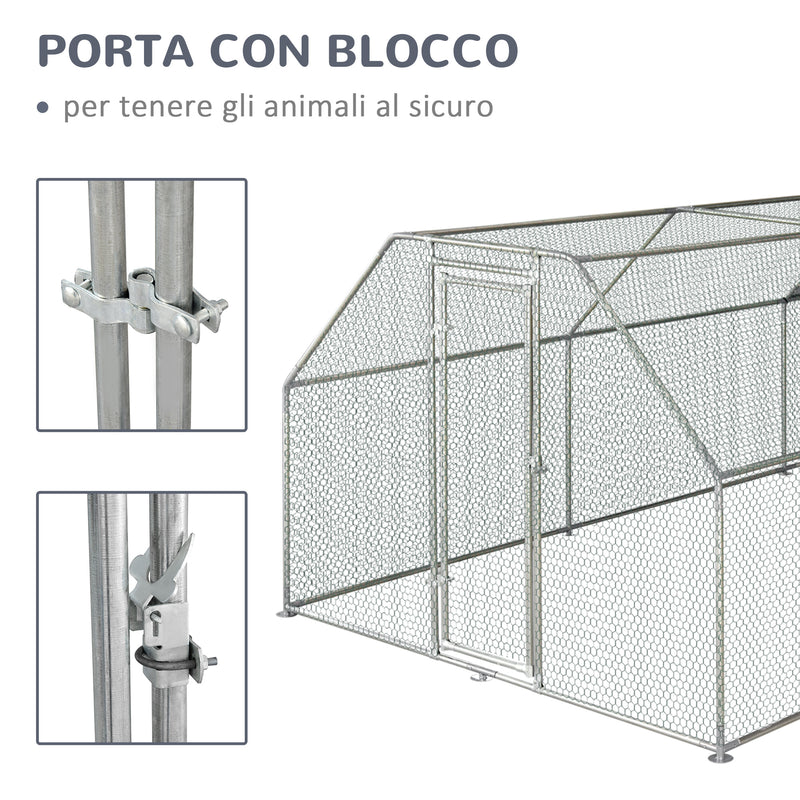 Pollaio Gabbia per Galline da Esterno 280x570x195 cm in Metallo -9