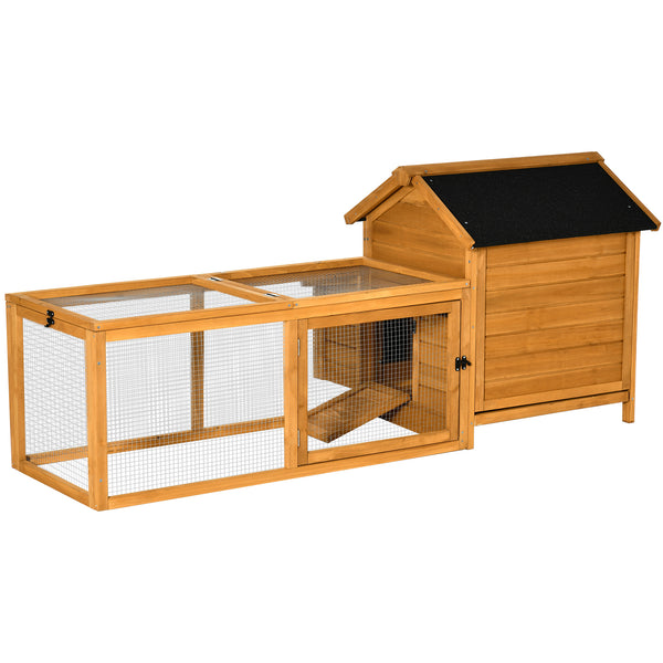 sconto Cage Poulailler pour Poules de Jardin 180x92x78 cm en Bois Jaune