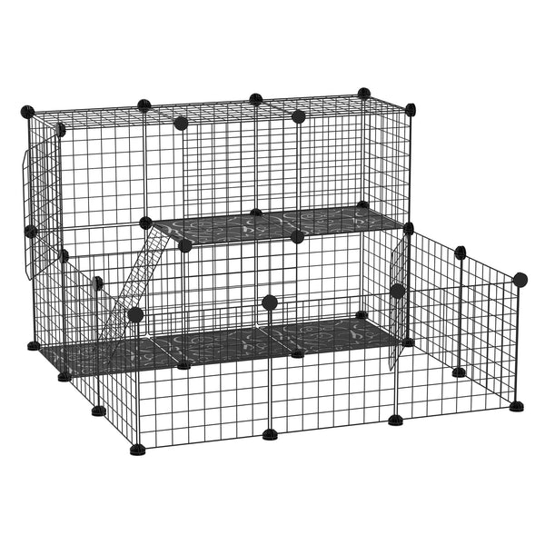 online Cage Lapin Modulable 105x105x70 cm en Acier Noir