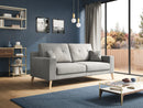 Divano 3 Posti 186x95x91 cm Danish in Tessuto Azzurro-2