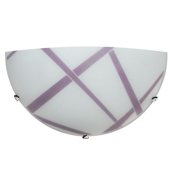 sconto Applique 1xE27 Crochets Plaque Verre Chromé Blanc-Violet E-Energy Dario