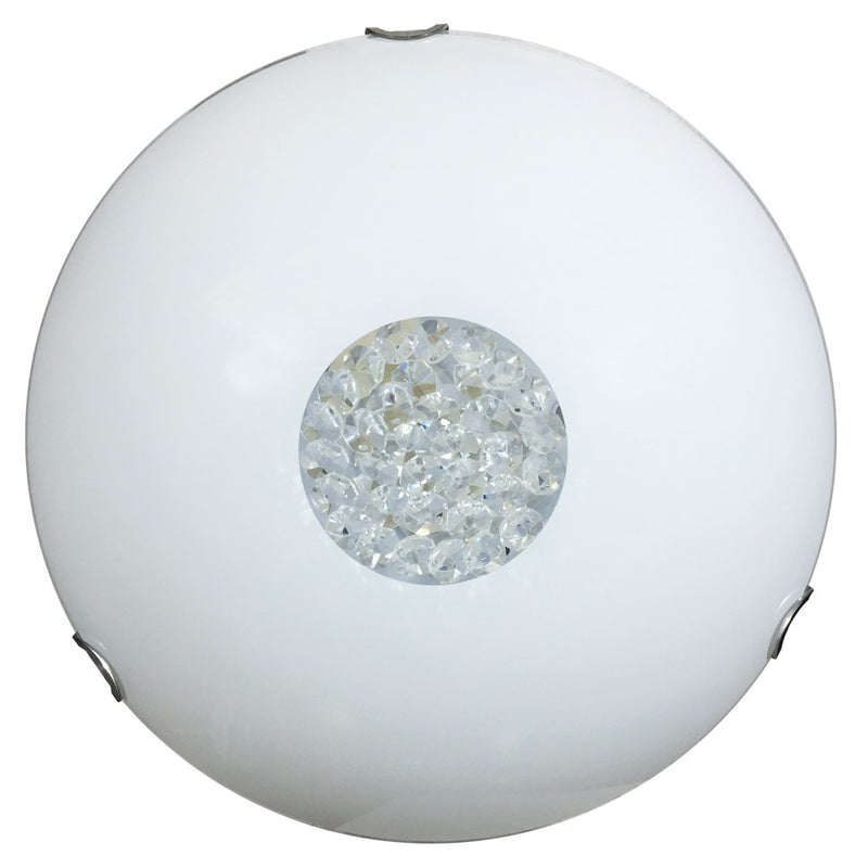 Plafoniera 2xE27 Ganci Cromo Vetro Lastra Serigrafato Bianco C/Strass E-Energy Diamante-1