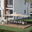 Gazebo da Giardino 3x3m con Tenda Parasole Laterale Cachi-2