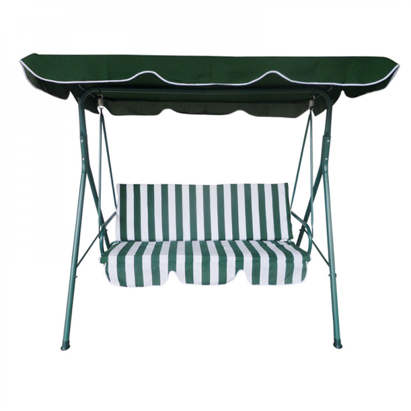 Dondolo Green con Cuscini 170x110x153 h cm in Acciaio Verde-2