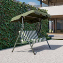 Dondolo Green con Cuscini 170x110x153 h cm in Acciaio Verde-3