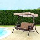 Dondolo Zanzibar 3 Posti 83x95x186 h cm in Tessuto Marrone-2