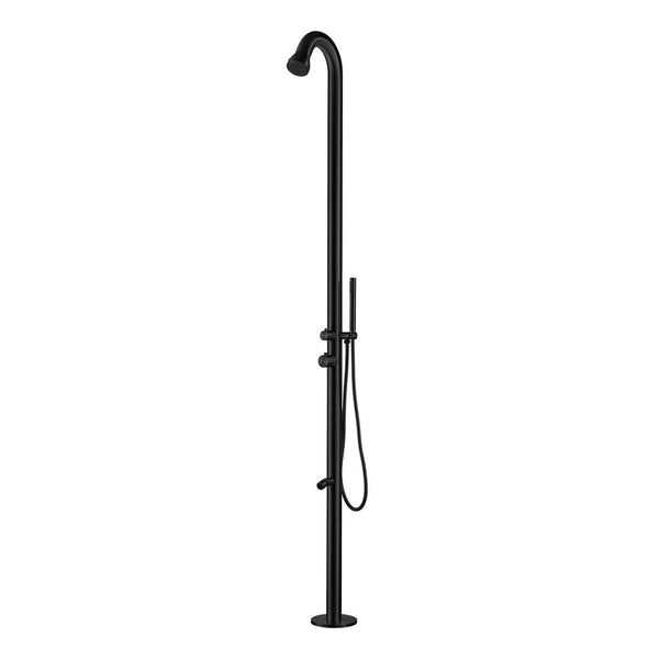 Douche de jardin 228,9x18x25 cm avec douchette Sined Bosa et lave-pieds Noir satiné acquista