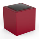 Pouf da Giardino 50x50 cm con Cuscino in Resina Arkema Iris Comfort Cherry-1