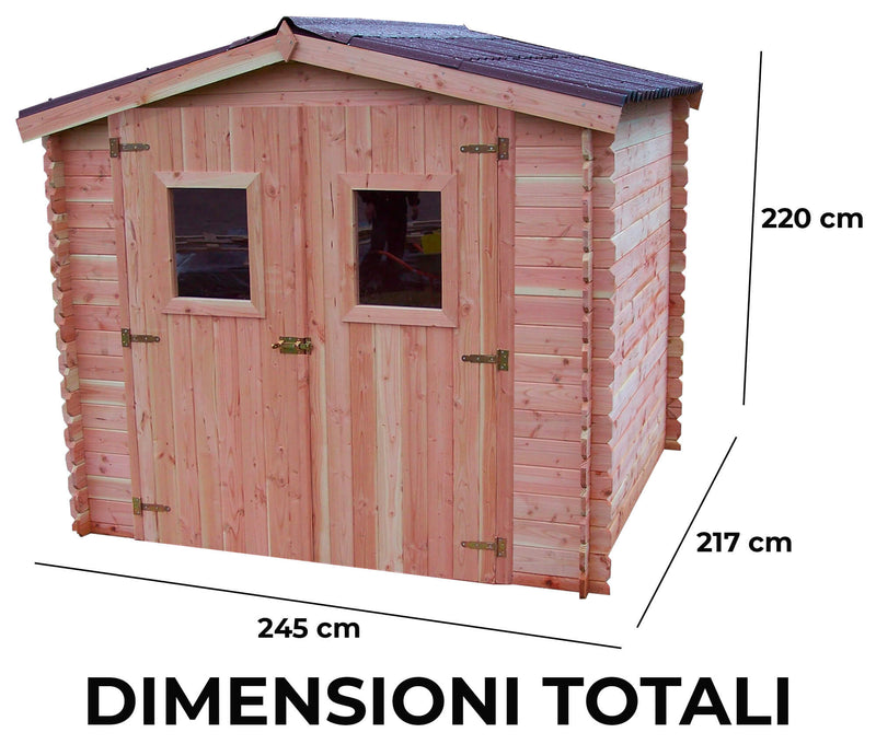 Casetta Box da Giardino 2,35x2,15 m Senza Pavimento in Legno Douglas 28mm Dublin-2