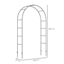 Arco per Rampicanti per Giardino ed Esterni 140x40x240 cm in Metallo Nero-3