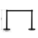 2 Colonnine Tendinastro di 2m in Acciaio Inox Nero Ø32x90 cm -3