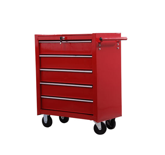 Carrello da Lavoro Cassettiera Porta Utensili Rosso 67.5x33x77 cm -2