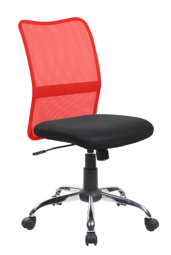 Chaise de bureau en maille rouge et noire Denver acquista