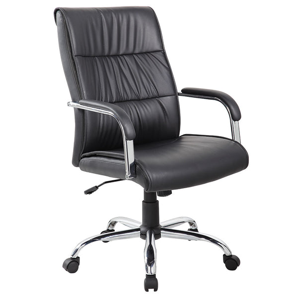 sconto Chaise de bureau présidentielle Tosini Los Angeles en similicuir noir