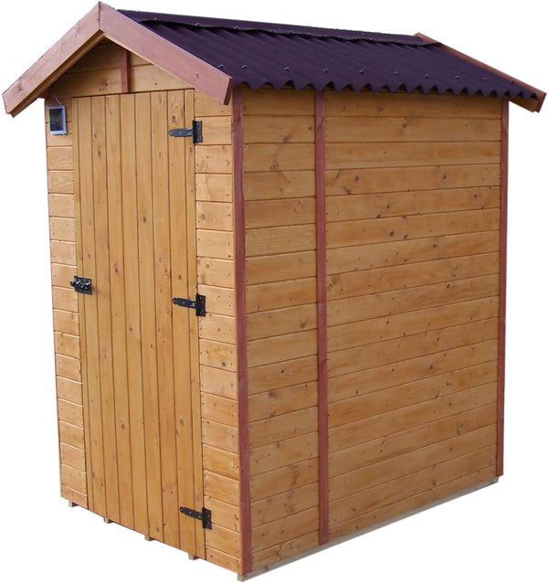 Casetta Box da Giardino 1,4x1,4 m con Pavimento e WC a Secco in Legno Picea Massello 16mm Eden online