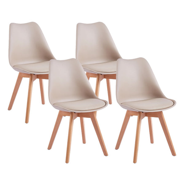 prezzo Lot de 4 chaises 53,5x48,5x83 cm en polypropylène et simili cuir Candice Kaki