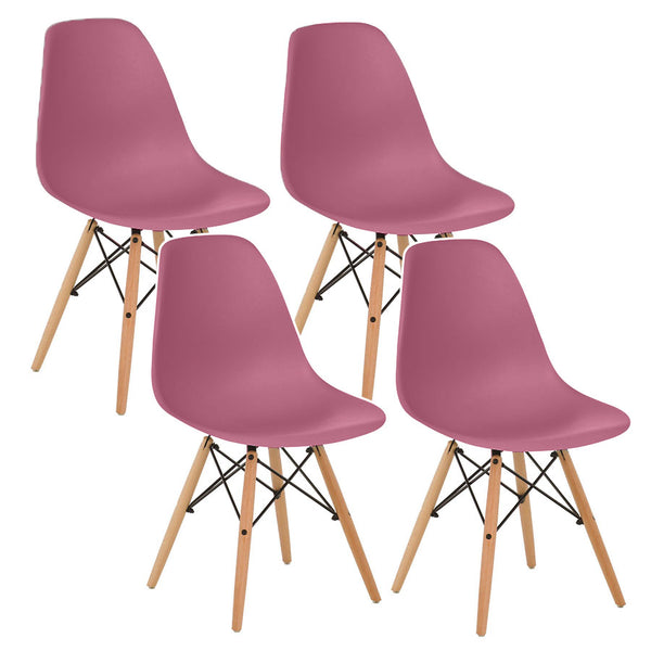 prezzo Lot de 4 chaises 54x46x82 cm en polypropylène Ester Bordeaux