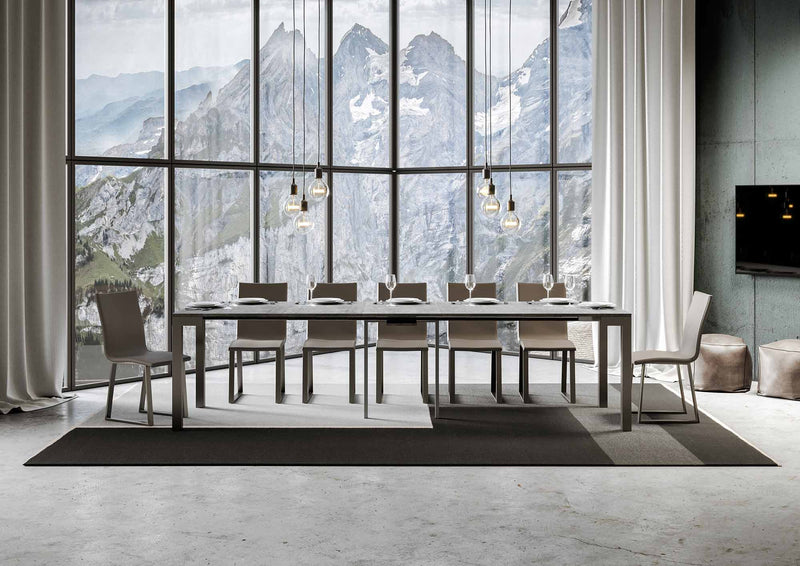 Consolle Allungabile 90-300x40x77 cm in Nobilitato Grigio-4