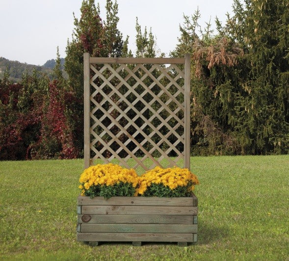 Fioriera da Giardino con Traliccio 80x40x135 cm in Legno-1