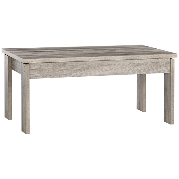 Table basse 100x55x45 cm avec plateau rectangulaire et 4 pieds en aggloméré gris prezzo