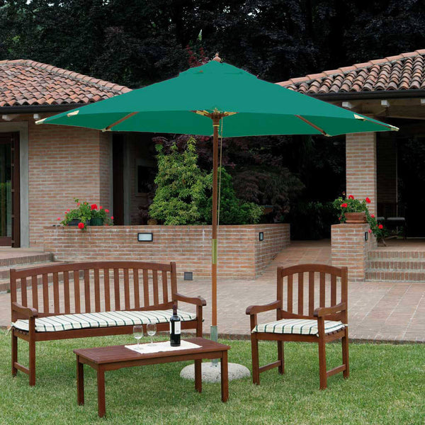 online Parasol de Jardin Ø3 m Mât Ø38 mm Structure Ronde en Bois Vert Vorghini