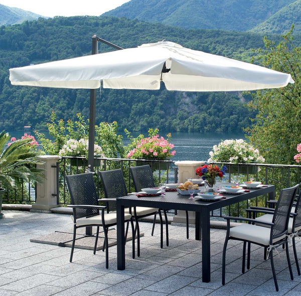 acquista Parasol de jardin à mât latéral en aluminium 3x2m avec manivelle Vorghini Anthracite et Ecr