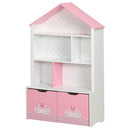 Scaffale Portagiochi per Bambini 78,5x34x127,5 cm con Ripiani Aperti e Cassetti Rosa-1