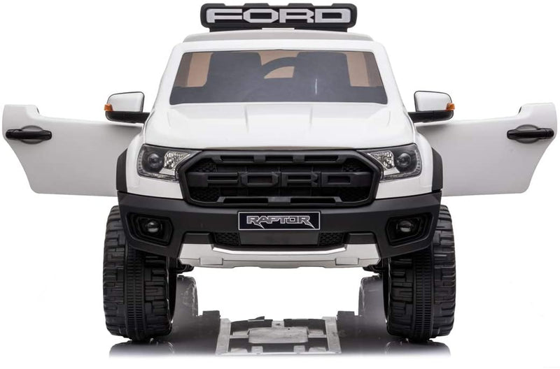 Macchina Elettrica per Bambini 2 posti 12V Ford Ranger Raptor Bianca-6