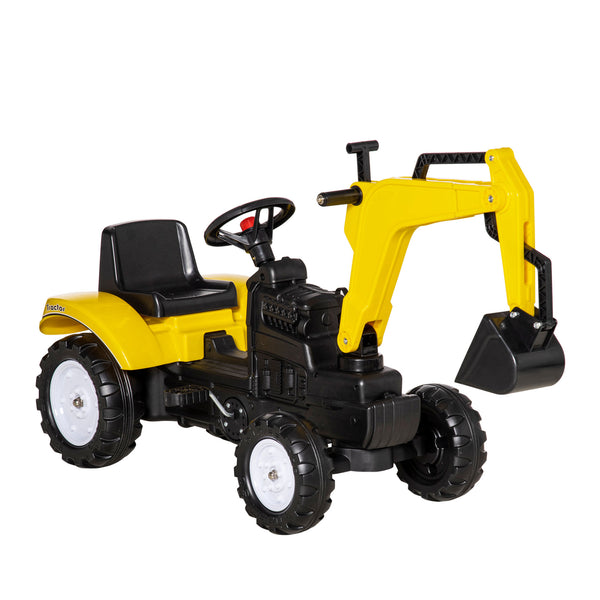 online Tracteur à Pédales pour Enfants 107x42x71 cm 6 Roues en Acier et Plastique Jaune