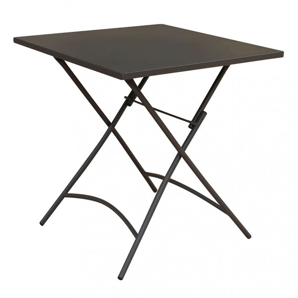 Table Bristol 70x70x72 h cm en acier taupe foncé sconto